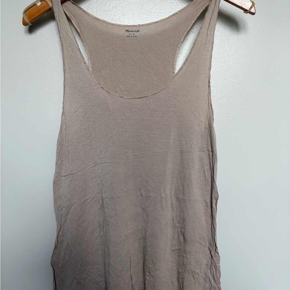Madewell Taupe Scoop Neck Tank Top